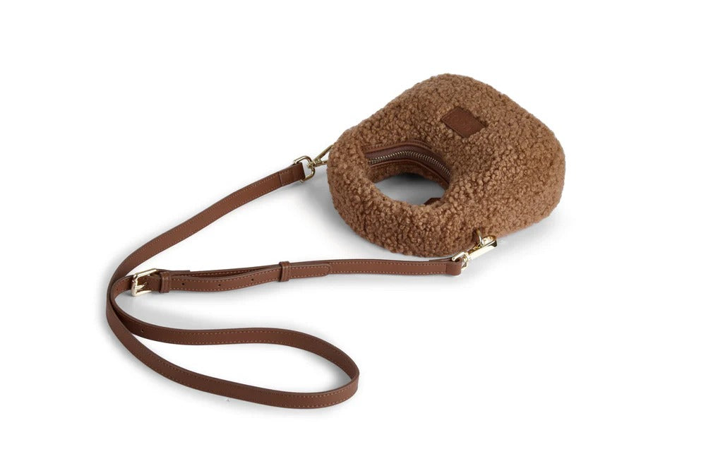 Women Fluffy Wool Adjustable Strap Over Shoulder Claro Bag