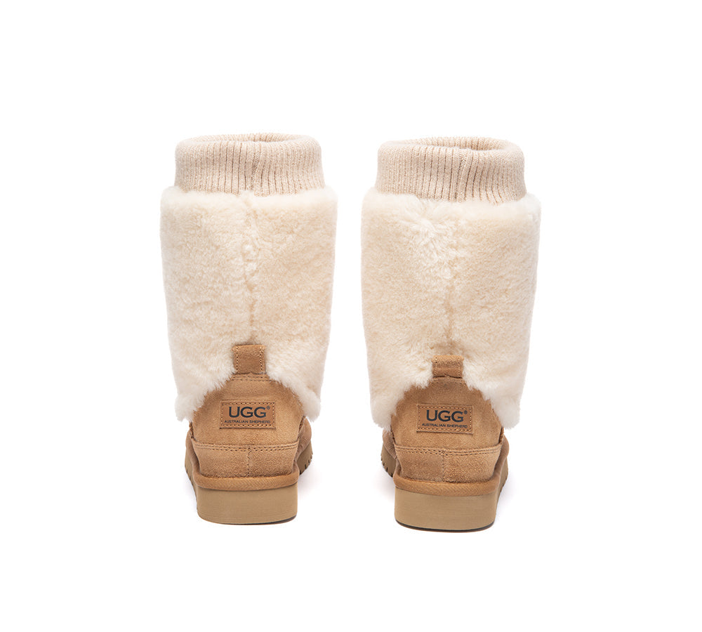 UGG Boots Women Sheepskin Wool Stretchy Short Millen