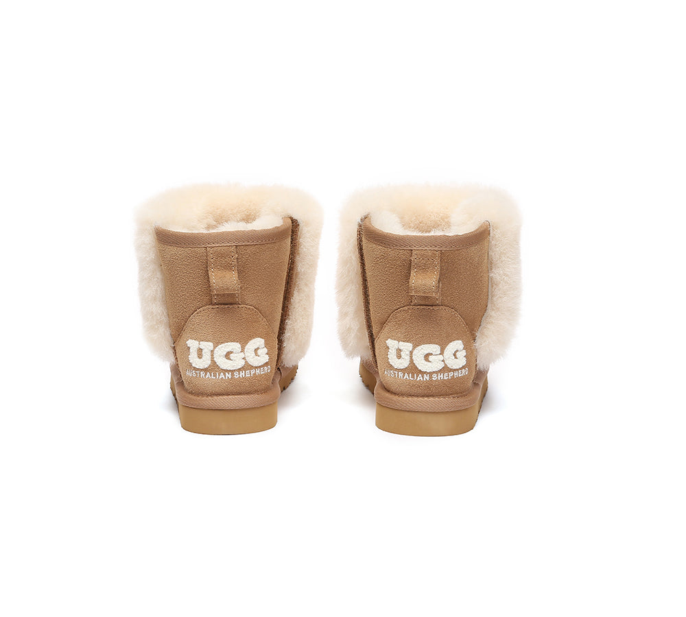 UGG Boots Kids Sheepskin Wool Collar Bambi