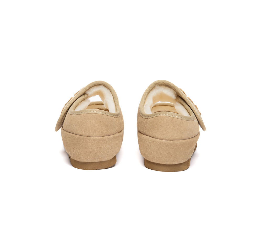 UGG Slippers Kids Sheepskin Wool Adjustable Strap Mary Jane Velvi