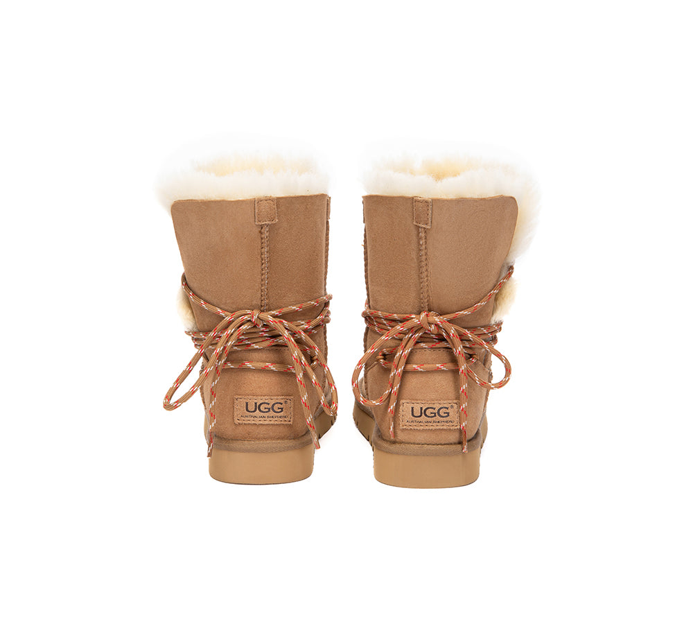 UGG Boots Women Sheepskin Wool Laced Carmont