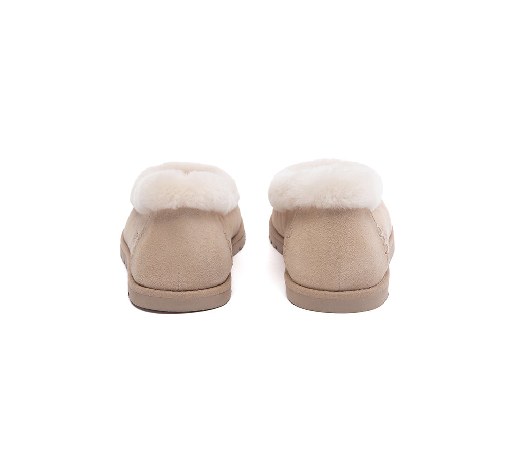 UGG Slippers Women Sheepskin Wool Trim Milea