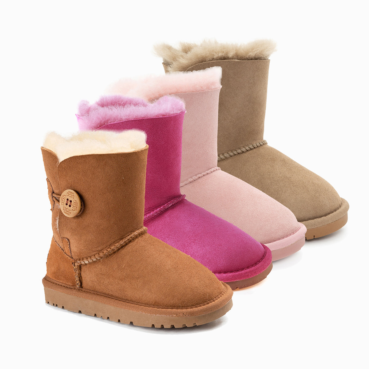 OZWEAR KIDS UGG BUTTON BOOTS (WATER RESISTANT)