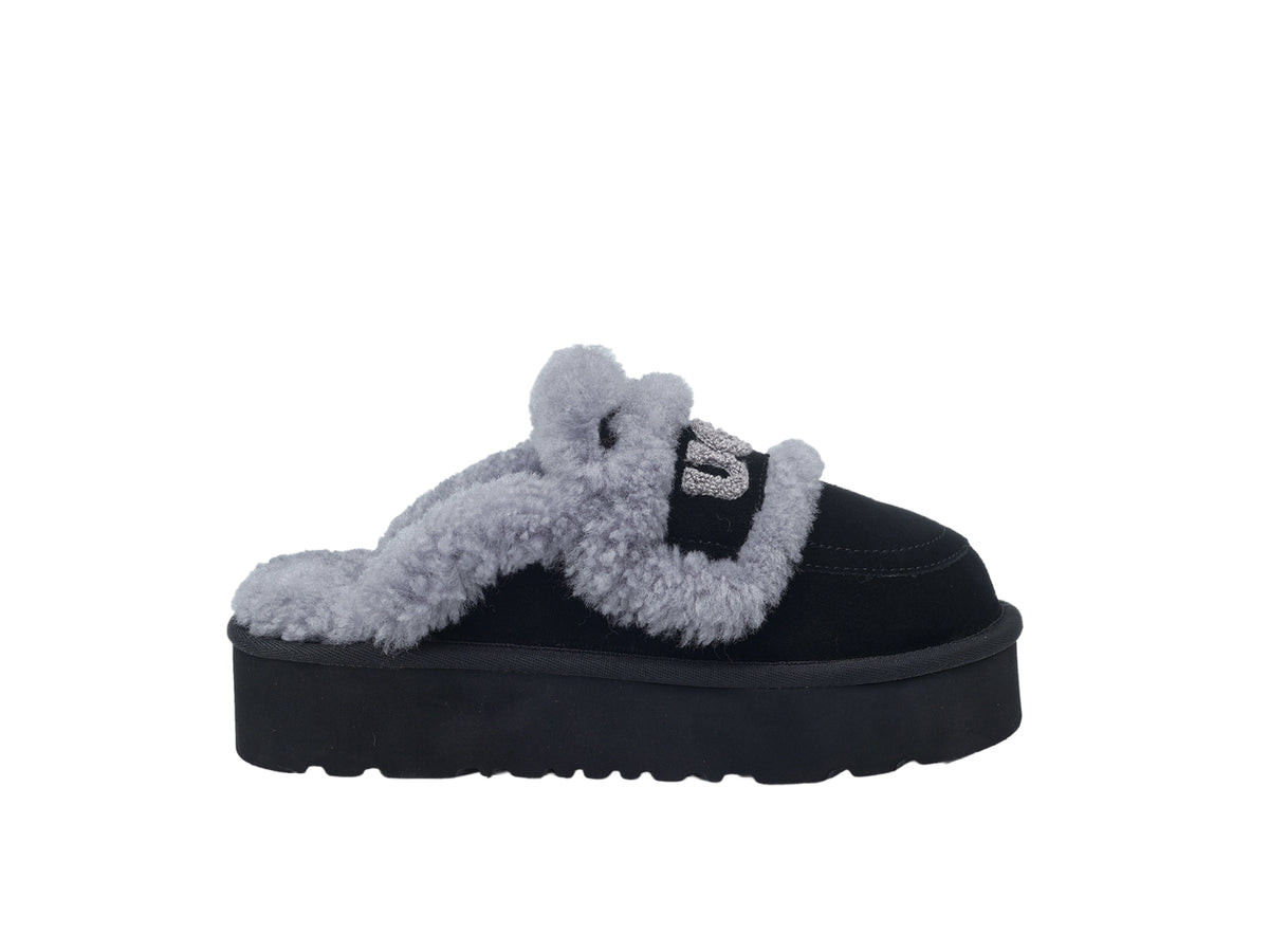 OZLANA Logo Shearling Platform Slipper (Detachable Feature)