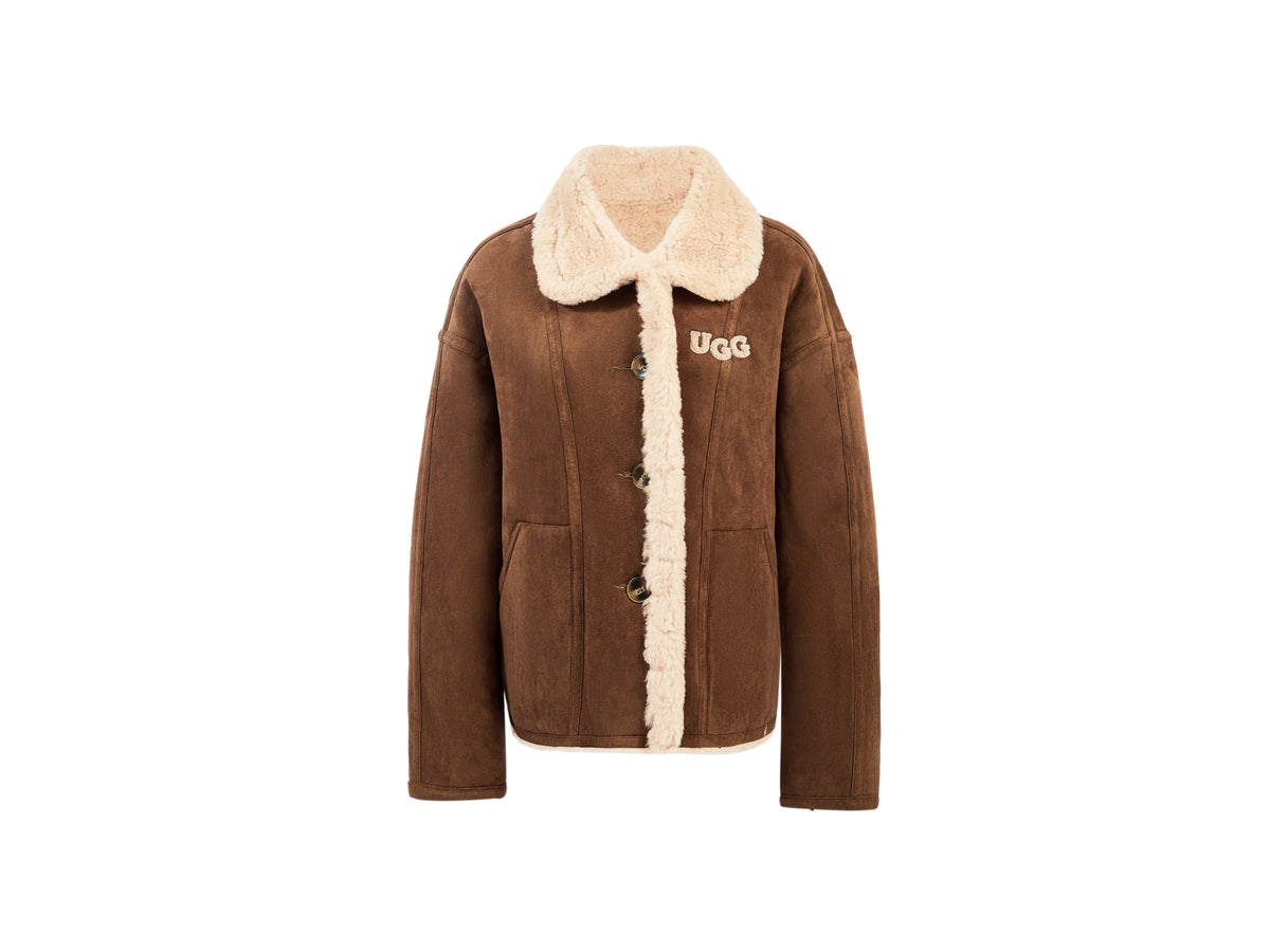 OZLANA Logo Reversible Shearling Jacket
