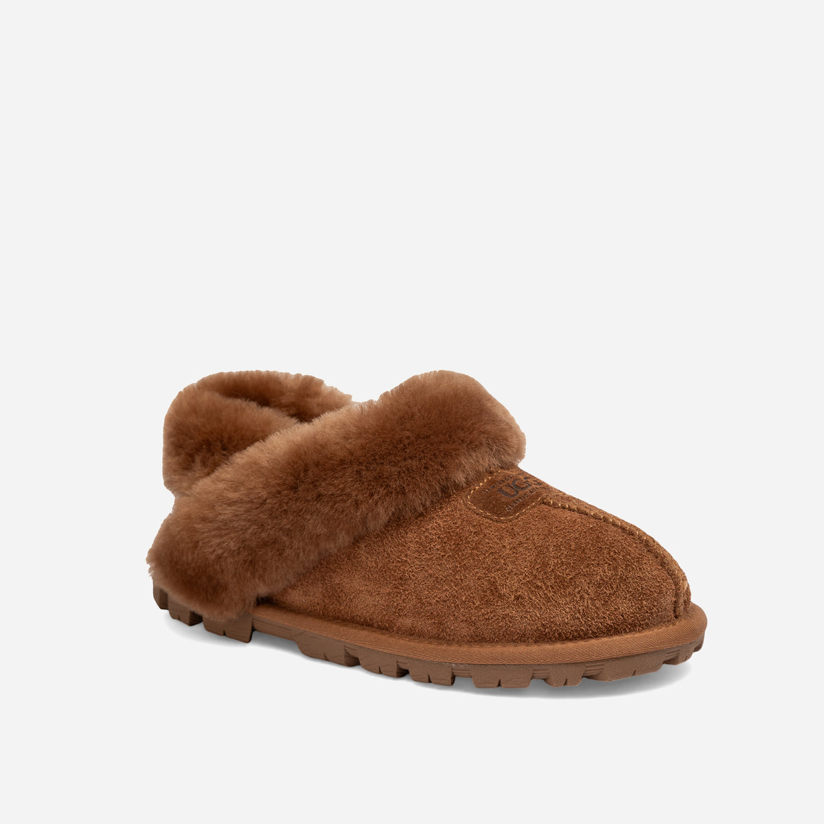 UGG COQUETTE HERITAGE SHEARLING SLIPPER ELASTIC LOGO & WOOL STRAP ( DETACHABLE )
