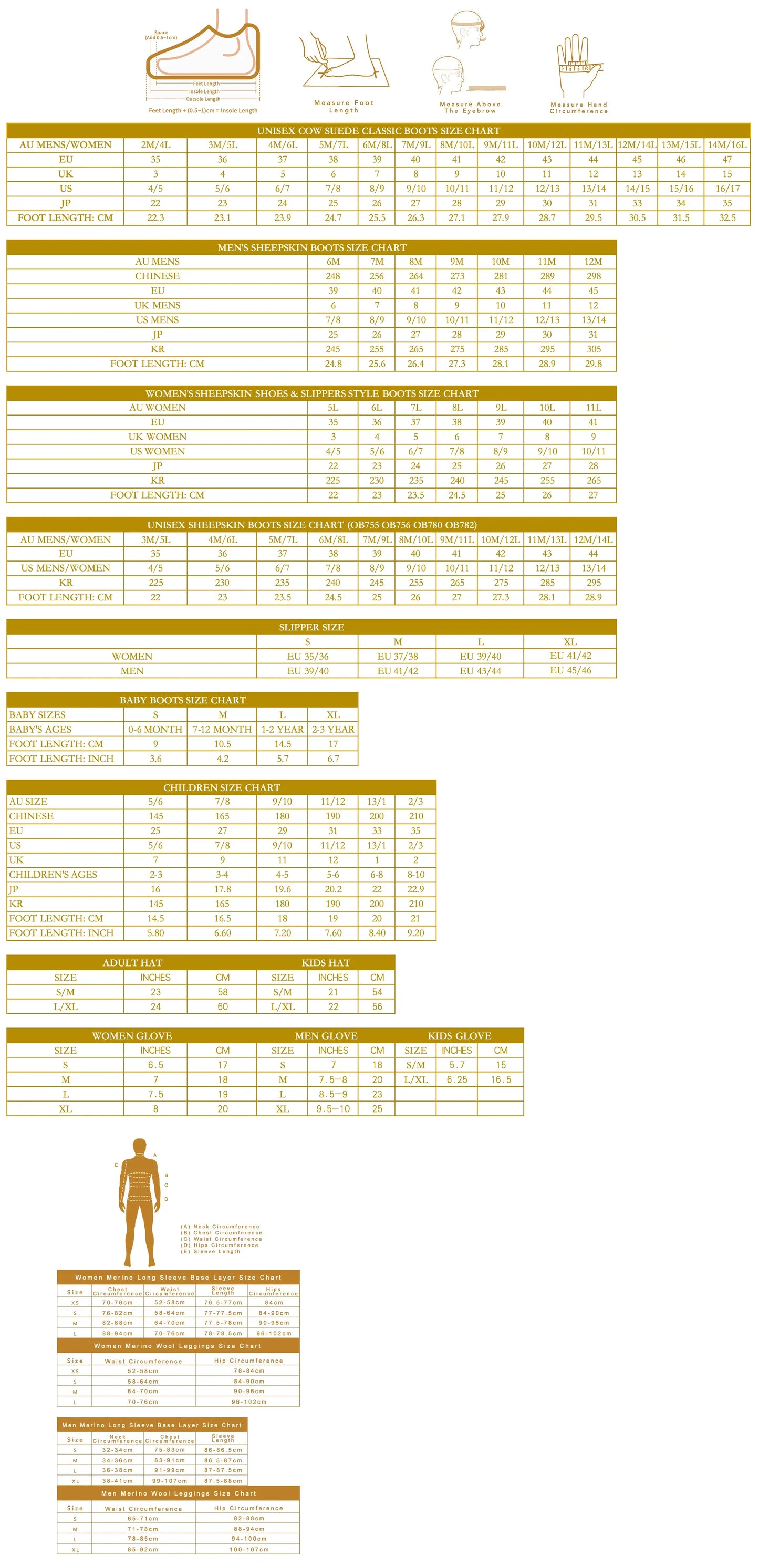 Size Guide (사이즈참고표)