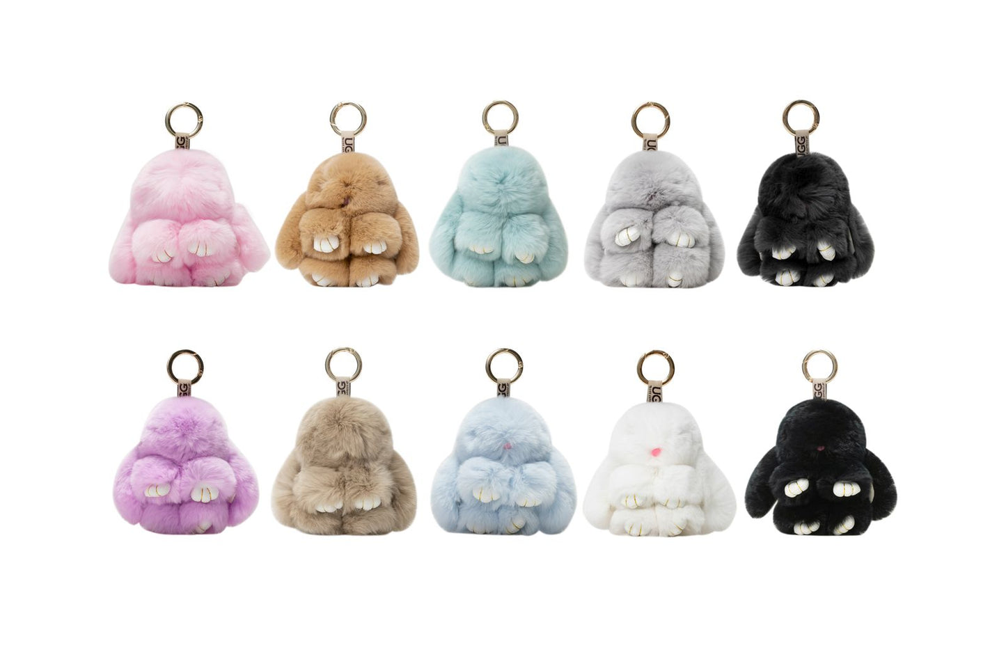 UGG RABBIT FUR KEYRING