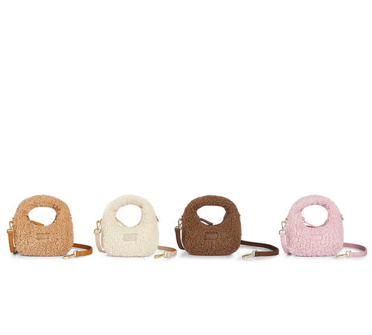 Women Fluffy Wool Adjustable Strap Over Shoulder Claro Bag