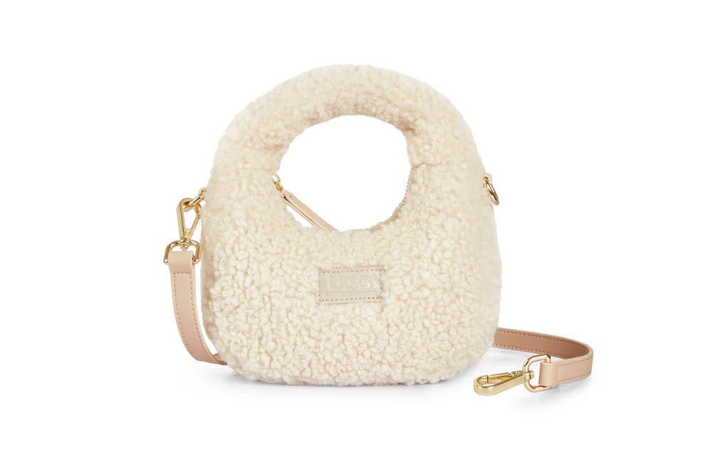 Women Fluffy Wool Adjustable Strap Over Shoulder Claro Bag