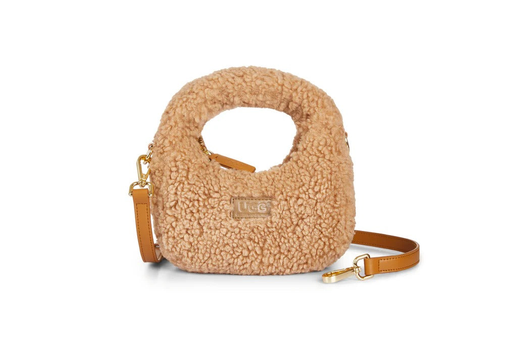 Women Fluffy Wool Adjustable Strap Over Shoulder Claro Bag