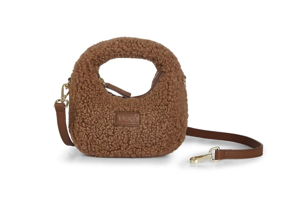 Women Fluffy Wool Adjustable Strap Over Shoulder Claro Bag