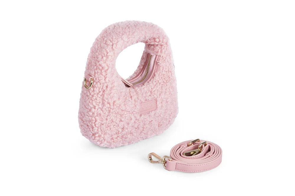 Women Fluffy Wool Adjustable Strap Over Shoulder Claro Bag