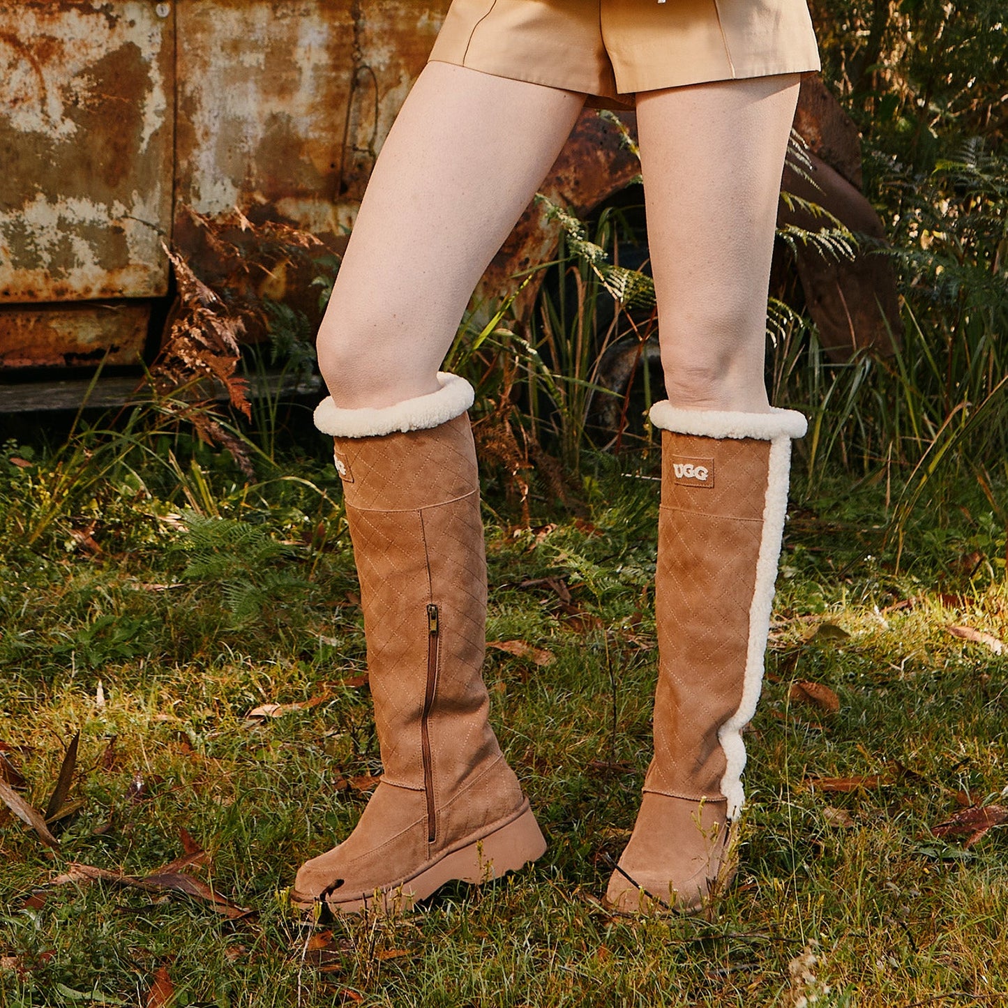 Ugg Queena Matelasse Shearling Long Boot