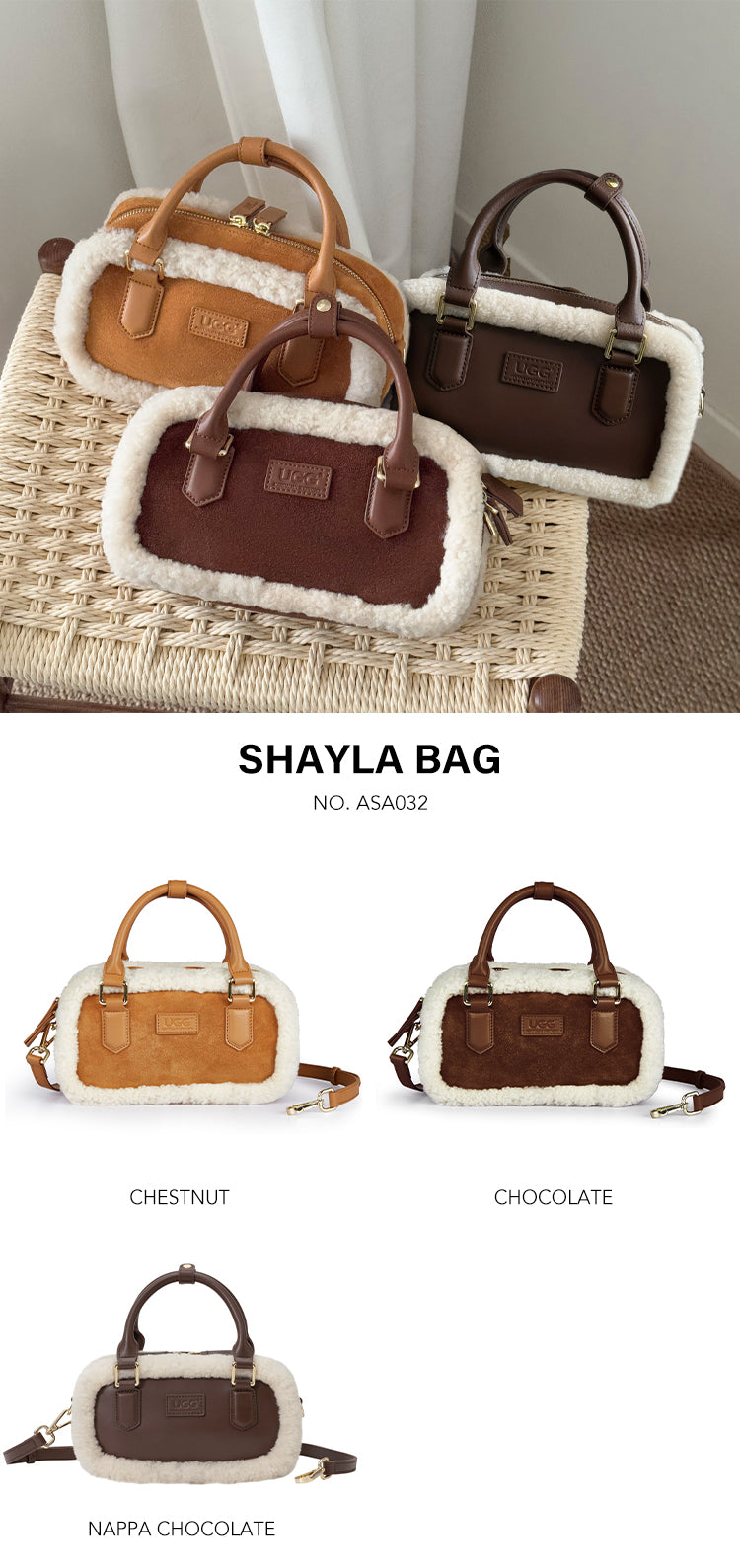 UGG SHAYLA BAG (CHESTNUT/CHOCOLATE)