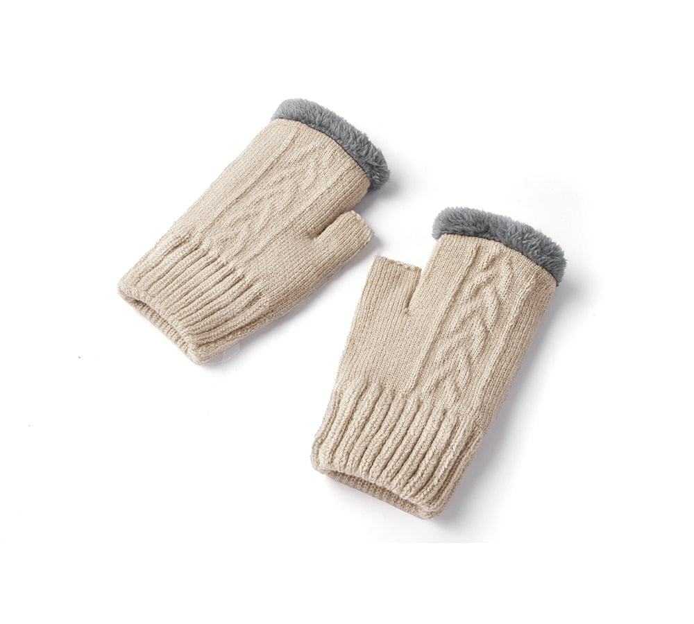Fingerless Ultra Plush Knit Gloves