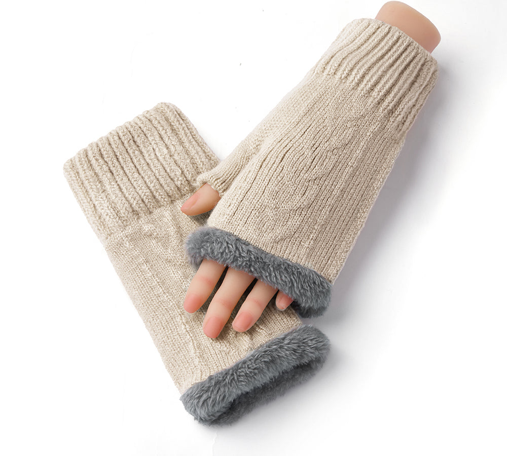 Fingerless Ultra Plush Knit Gloves