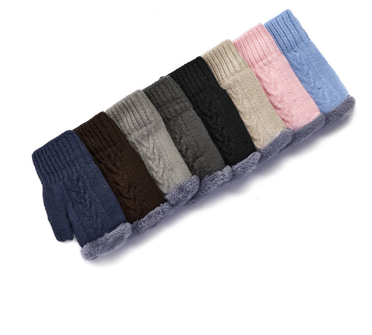 Fingerless Ultra Plush Knit Gloves