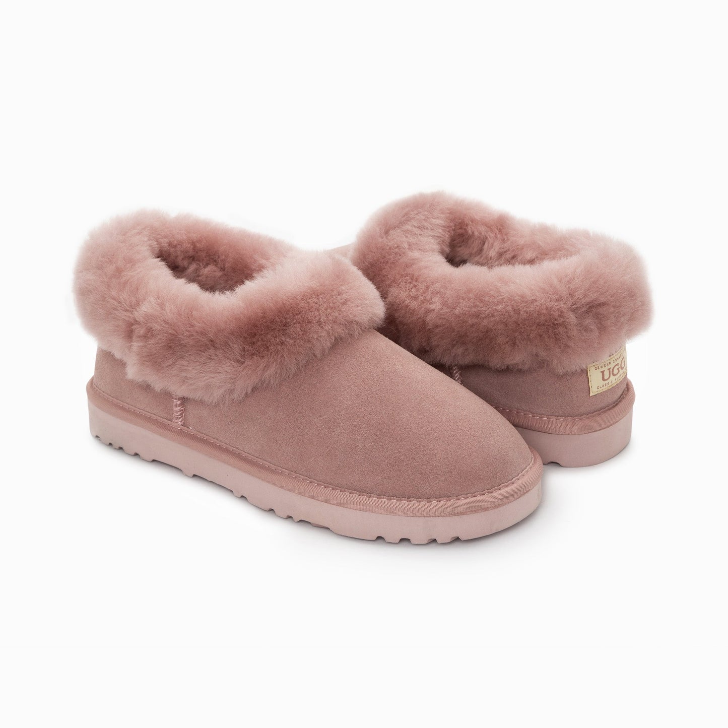 Ugg Slippers Avery Unisex Premium Sheepskin Slippers Suede (Unisex Cow Suede)