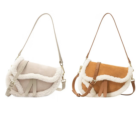 UGG SADDLE SHERPA BAG (CHESTNUT/SAND)