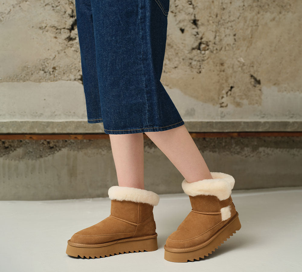 UGG Boots Sheepskin Wool Shearling Platform Bynnie