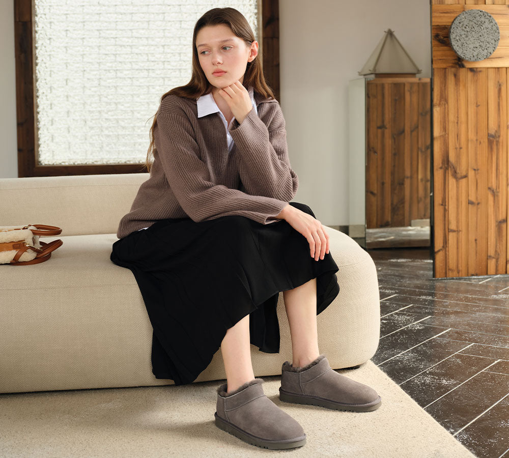 UGG Boots Sheepskin Wool Low Cut Ankle Lune