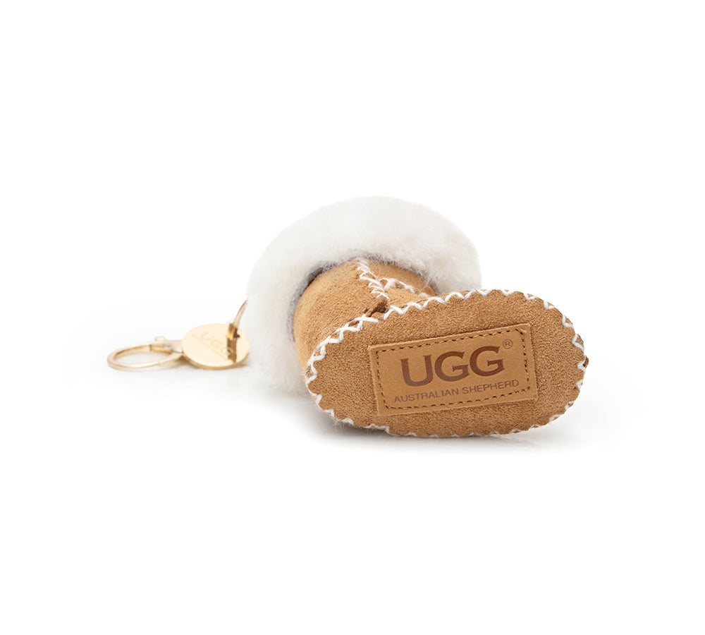 UGG Boot Fluffy Sheepskin Wool Keyring Boris