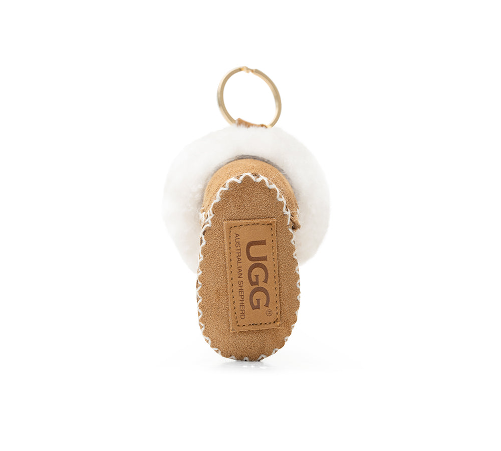 UGG Boot Fluffy Sheepskin Wool Keyring Boris