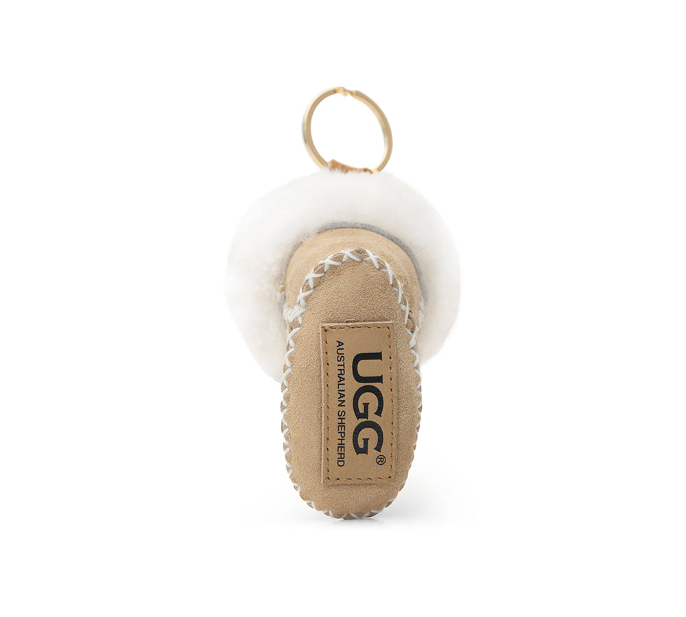 UGG Boot Fluffy Sheepskin Wool Keyring Boris