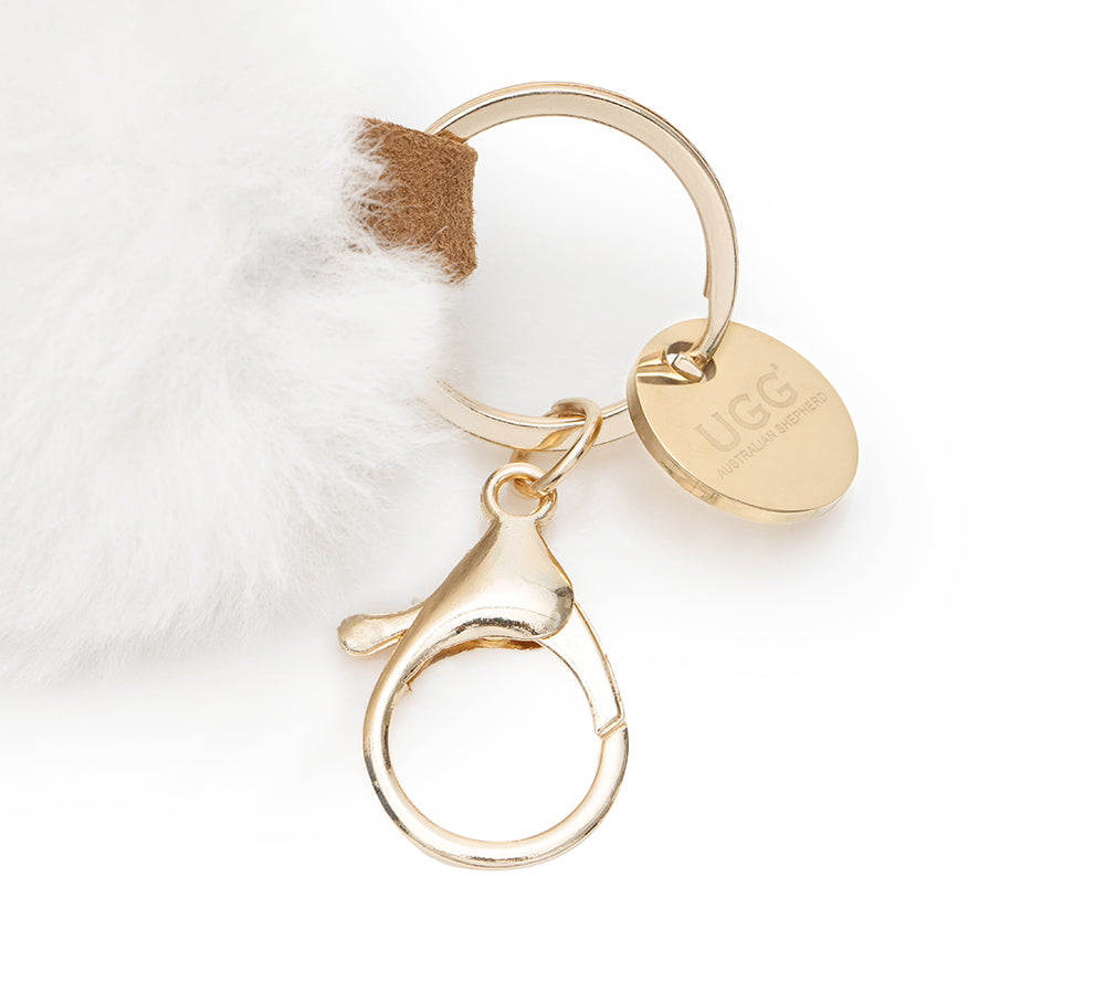 UGG Glove Fluffy Sheepskin Wool Keyring