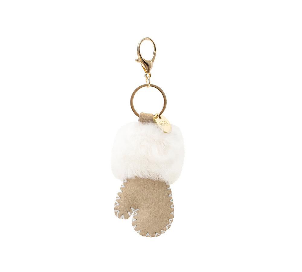UGG Glove Fluffy Sheepskin Wool Keyring