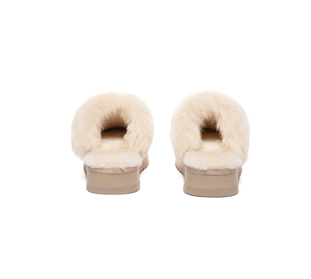 UGG Slippers Sheepskin Wool Platform Moress