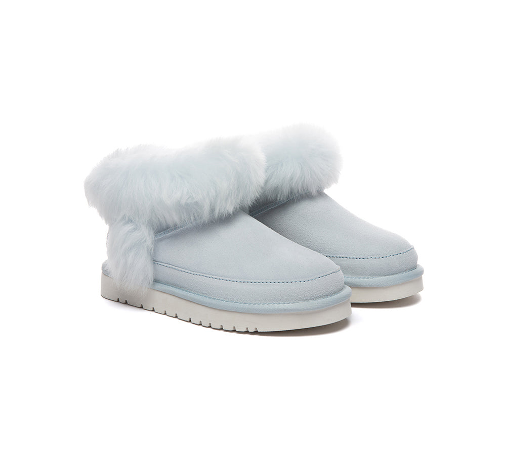 UGG Boots Women Sheepskin Wool Trim Ankle Frovia