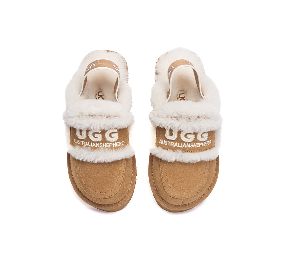 UGG Slippers Kids Sheepskin Wool Slingback Rilee