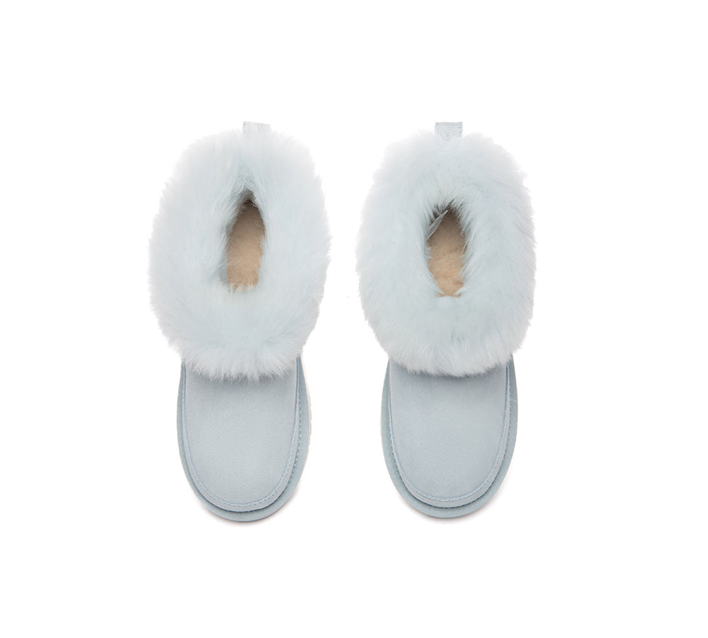 UGG Boots Women Sheepskin Wool Trim Ankle Frovia