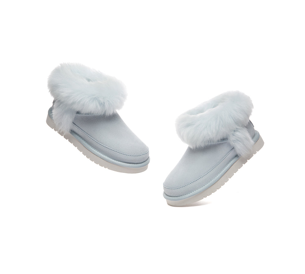 UGG Boots Women Sheepskin Wool Trim Ankle Frovia