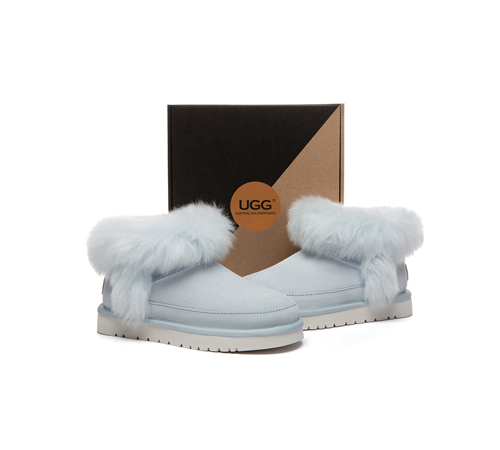 UGG Boots Women Sheepskin Wool Trim Ankle Frovia