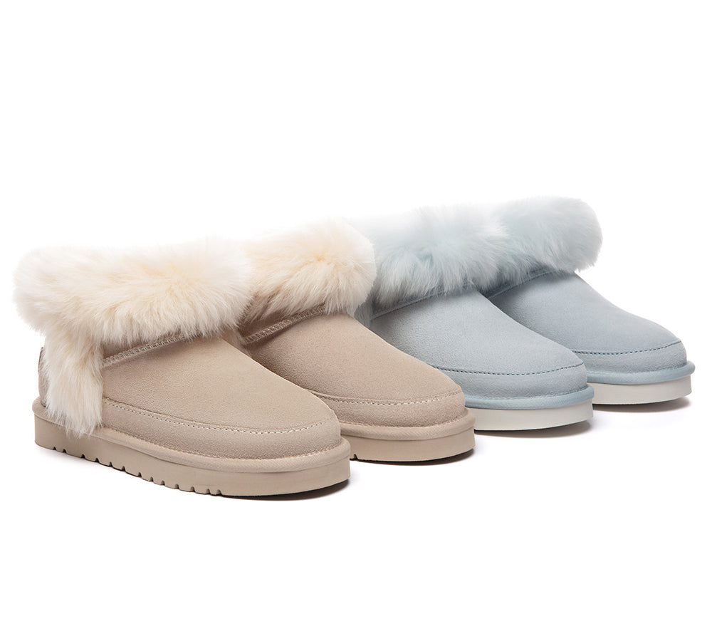 UGG Boots Women Sheepskin Wool Trim Ankle Frovia