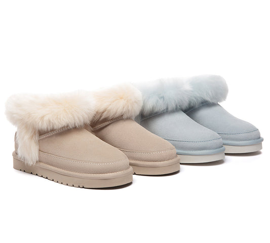 UGG Boots Women Sheepskin Wool Trim Ankle Frovia