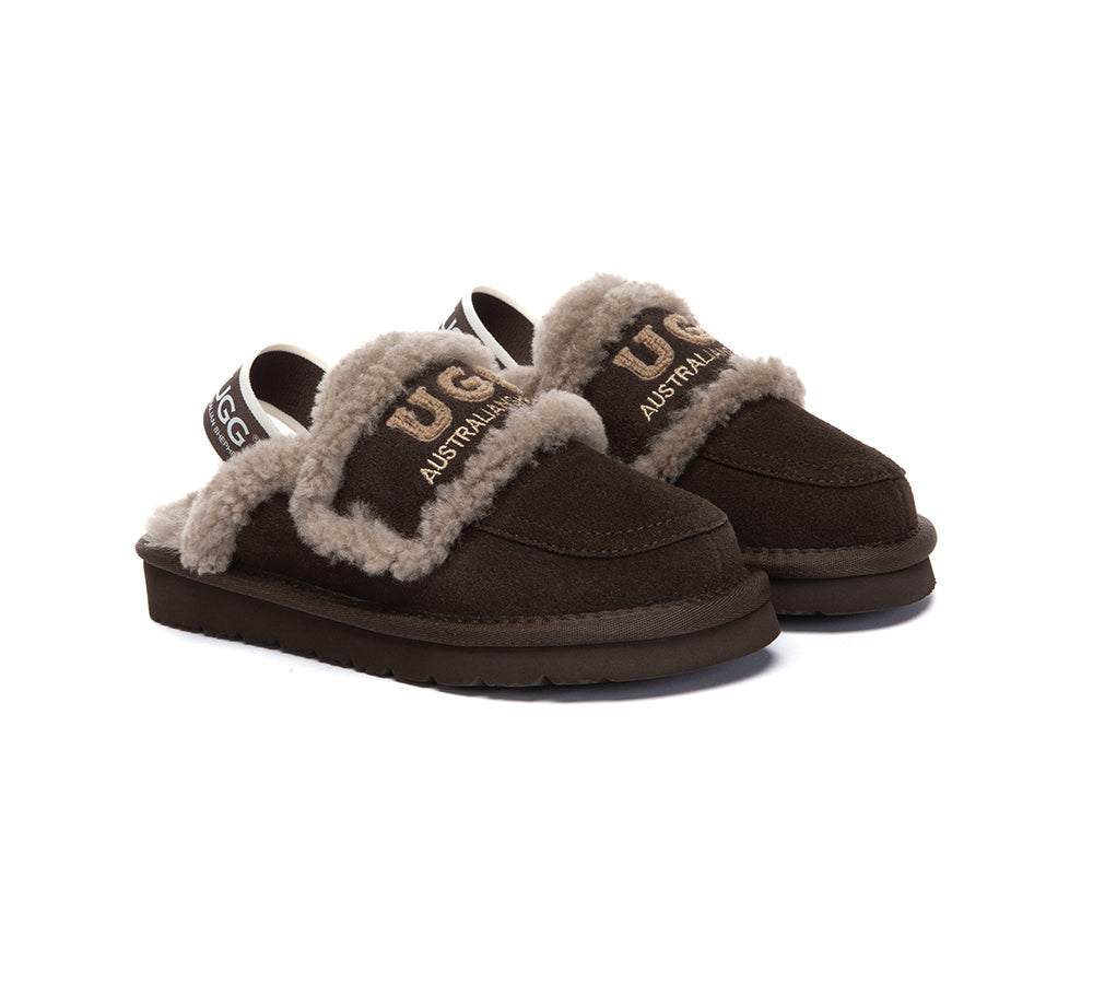 UGG Slippers Kids Sheepskin Wool Slingback Rilee