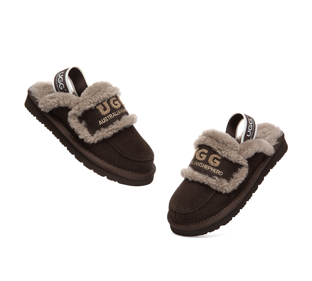 UGG Slippers Kids Sheepskin Wool Slingback Rilee