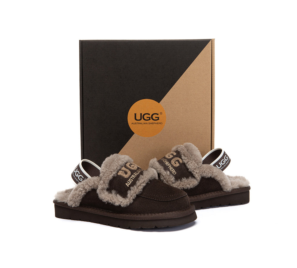UGG Slippers Kids Sheepskin Wool Slingback Rilee