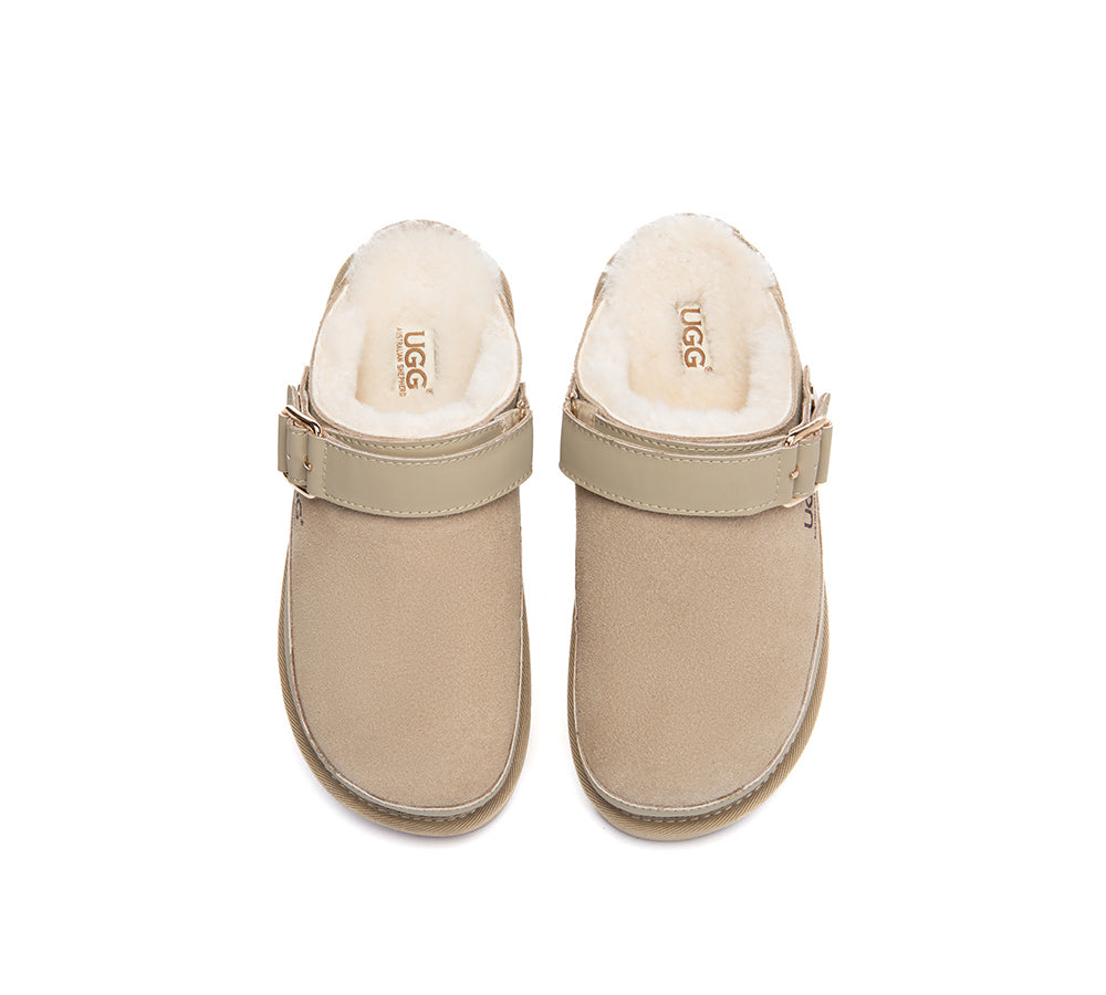 UGG Slippers Sheepskin Wool Slingback Platform Norven