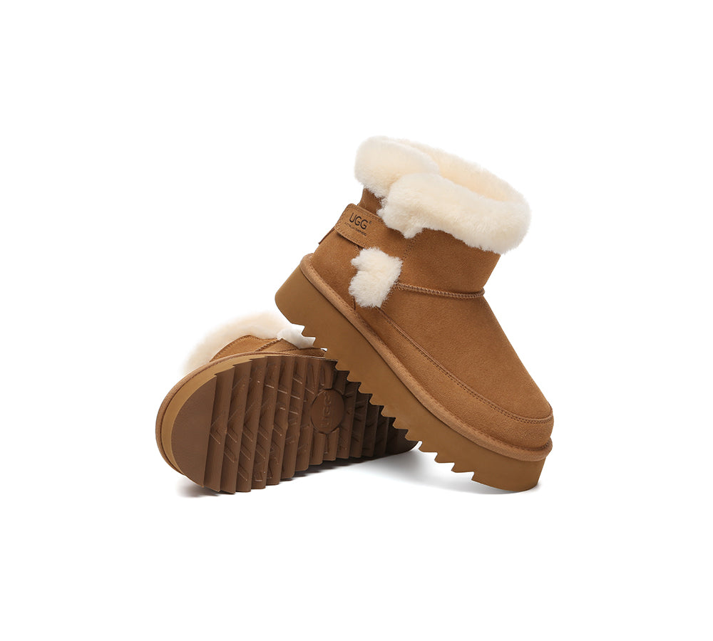 UGG Boots Sheepskin Wool Shearling Platform Bynnie