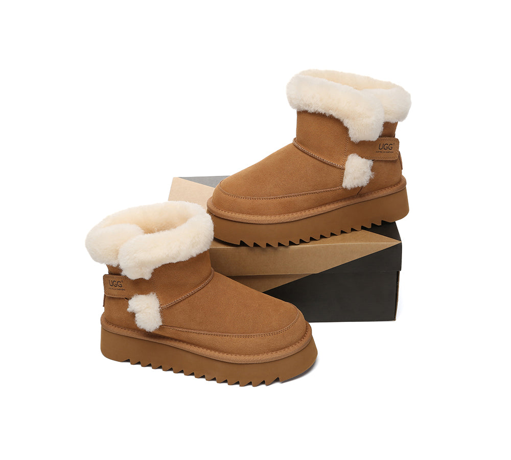 UGG Boots Sheepskin Wool Shearling Platform Bynnie