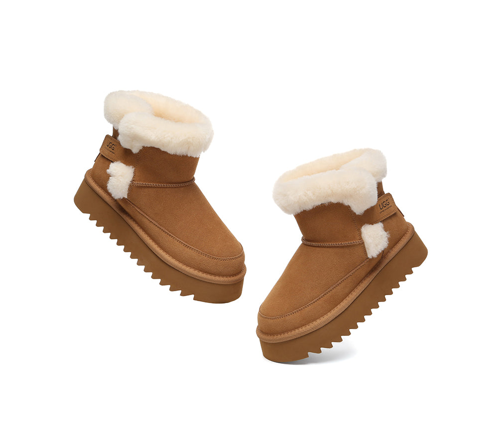 UGG Boots Sheepskin Wool Shearling Platform Bynnie