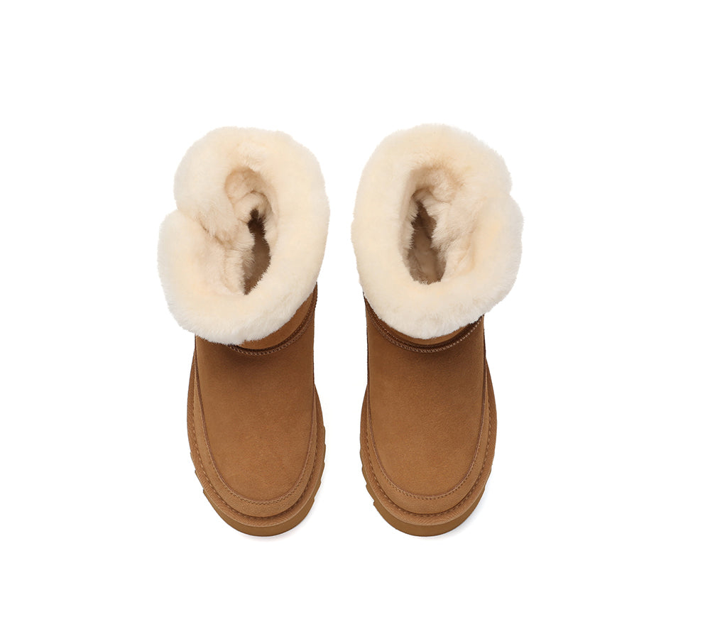 UGG Boots Sheepskin Wool Shearling Platform Bynnie