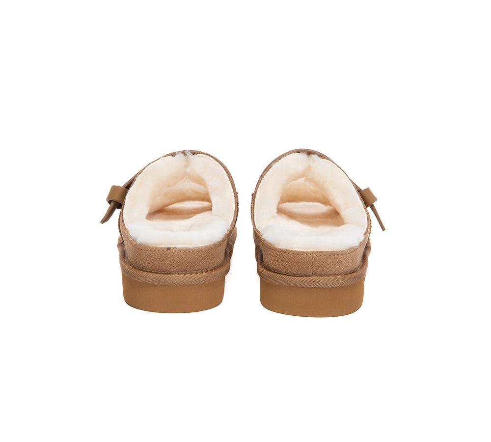 UGG Slippers Sheepskin Wool Adjustable Strap Clava