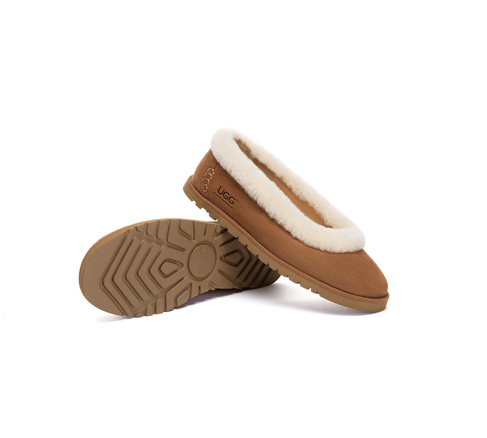 UGG Slippers Women Sheepskin Wool Trim Milea