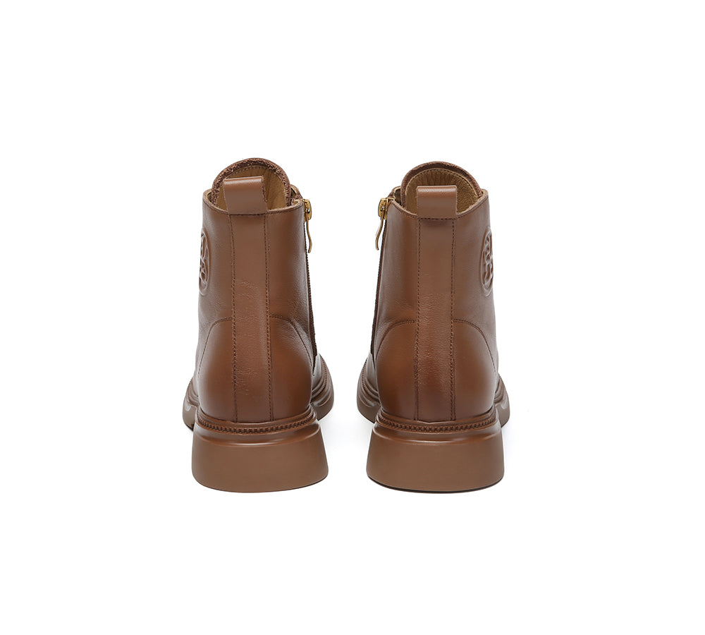 Women Leather Lace Up Ankle Boots Gabriela